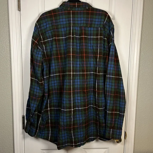VTG L.L. Bean Traditional Fit Flannel Shirt Mens 2XL Tall Red Green Plaid 228066 - Picture 3 of 6